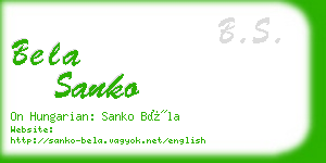 bela sanko business card